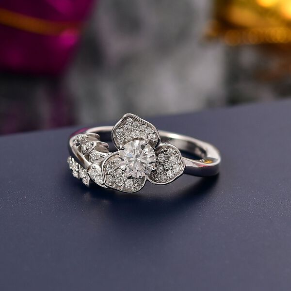 D'Joy Moissanit Ring 925 Silber rhodiniert (Größe 17.00) (10-15 Werktage Lieferzeit) ca. 0.68 ct image number 1