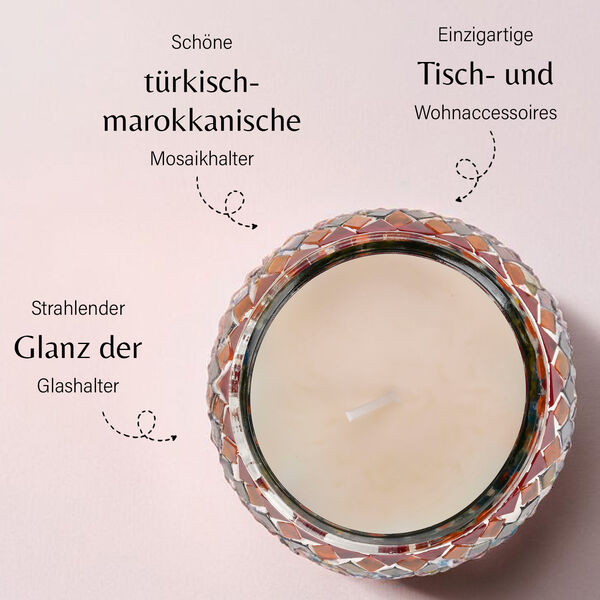 Oolong-Grüntee Duftkerze aus Sojawachs im Mosaikglas, Größe: 10 x 8 cm image number 2