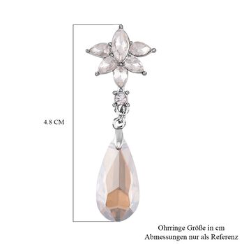 Wei&szlig;e und Champagner Kristall-Ohrringe - 13 ct.