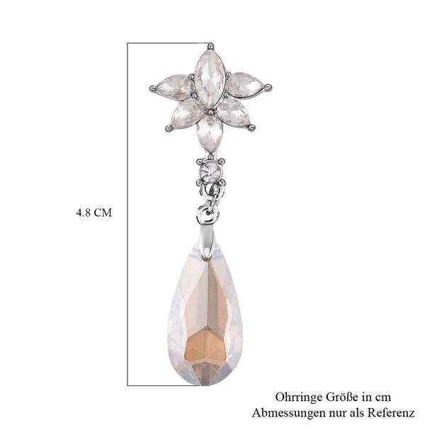 Weiße und Champagner Kristall-Ohrringe - 13 ct. image number 3