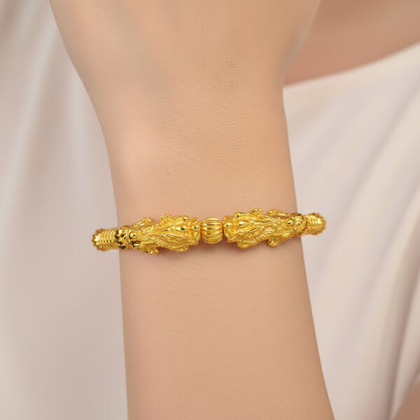 Nickelfreies Messing Armreif, Flexibles (18 - 19 cm) ca. 20,00g, Gelb Vergoldet image number 3