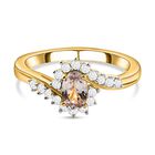 AAA Turkizit und weißer Zirkon Ring, 925 Silber Gelbgold Vermeil  ca. 0,82 ct image number 0
