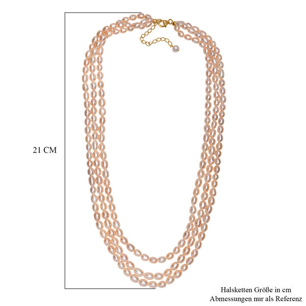 AA Pfirsich-S&uuml;&szlig;wasserperlen-Halskette, 45 cm image number 5