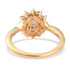 Tansanit und Zirkon Halo Ring 925 Silber Gelbgold Vermeil image number 5