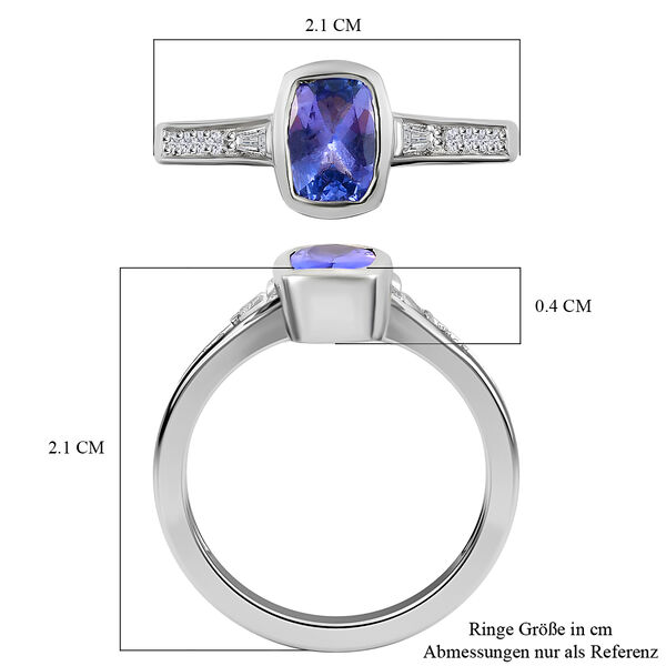 Tansanit und Zirkon Ring - 1 ct. image number 7