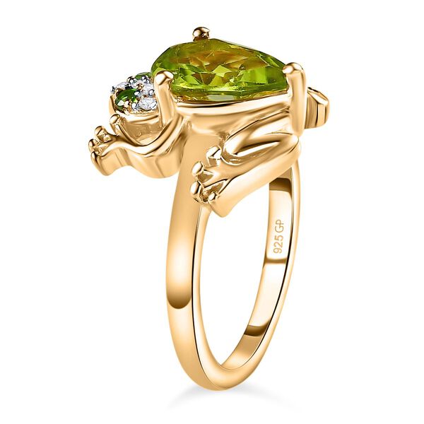 GP Trionfo Kollektion - Nat&uuml;rlicher Peridot, Nat&uuml;rlicher Chromdiopsid Ring 925 Silber Gelbgold Vermeil (Gr&ouml;&szlig;e 17.00) ca. 1.93 ct image number 5