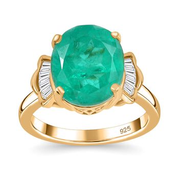 Smaragd Triplett Quarz und Zirkon Ring - 5,74 ct.