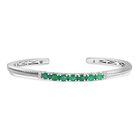 Whispers of Spring - D joy Kagem Sambischer Smaragd, Moissanit Armreif ca. 19 cm 925 Silber rhodiniert ca. 2,40 ct.