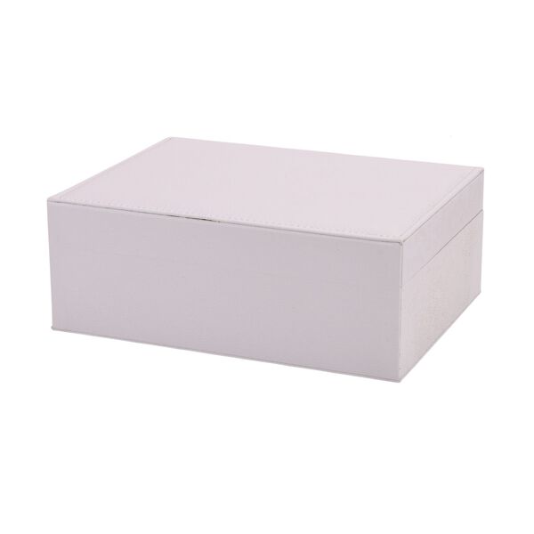 2-lagige PU Schmuckbox, 22,8x17x8,5cm, Weiß image number 4