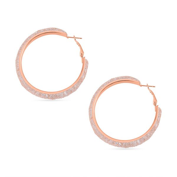 Weißer Kristall Ohrringe Reines Messing image number 4