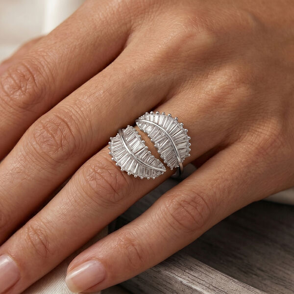 Wei&szlig;er Zirkonia Ring Nickelfreies Messing Flexibles cm image number 2