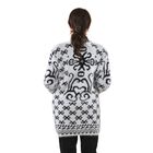 Kuschelig weicher und langer Cardigan mit Taschen, One Size, Etnisches Muster, weiß image number 1