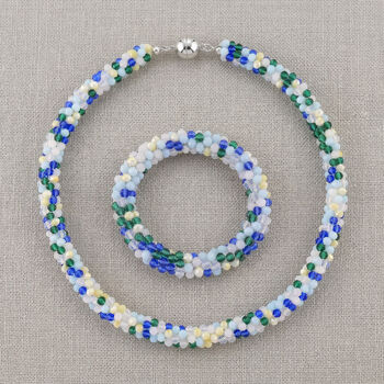 Mehrfarbige blaue Kristall 45cm Halskette und flexibles Armband