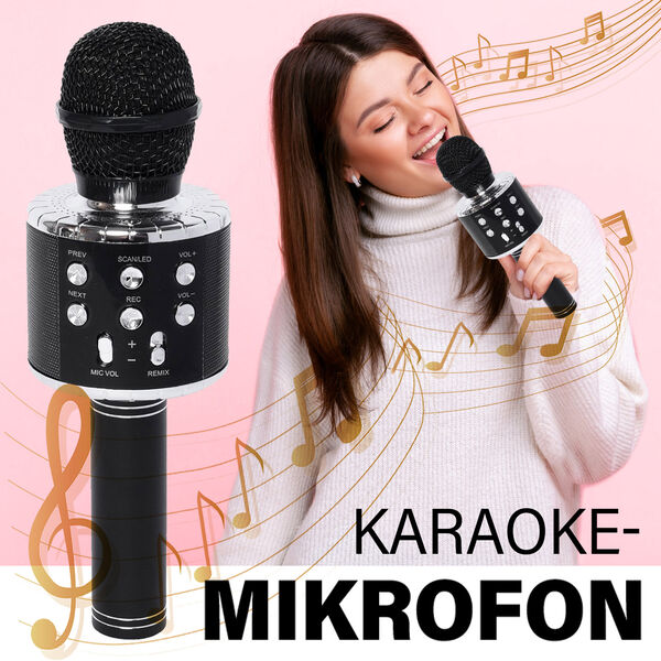 Multifunktions Karaoke Mikrofon, Schwarz image number 2