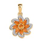 Feuer opal Anhänger 925 Silber vergoldet ca. 0.76 ct