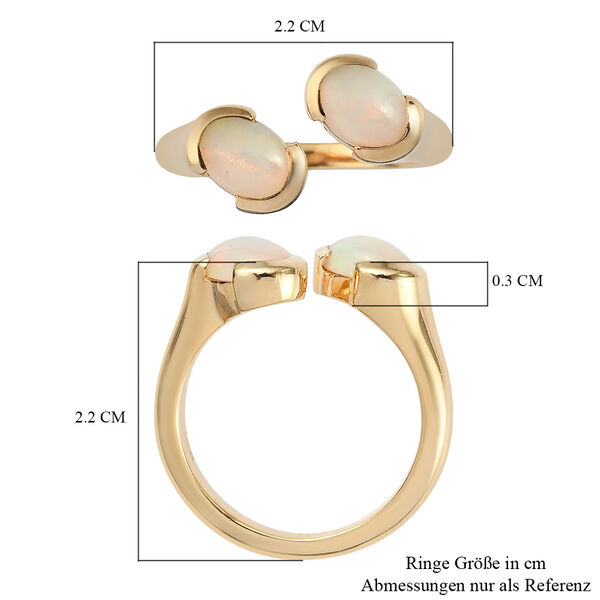 Natürlicher Äthiopischer Opal Bypass Ring 925 Silber vergoldet  ca. 1,10 ct image number 7