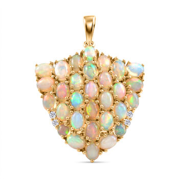 D'Joy AA Nat&uuml;rlicher, &auml;thiopischer Welo Opal Anh&auml;nger 925 Silber 750 Gelbgold Vermeil ca. 3,40 ct.