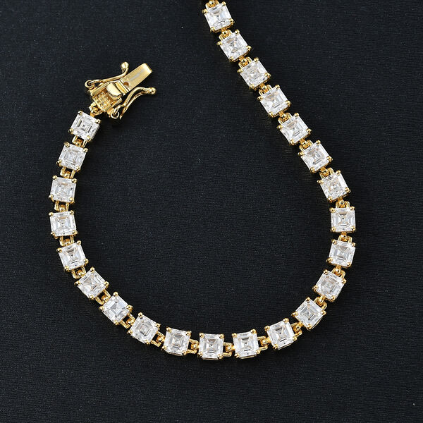 Moissanit 20cm Armband, 925 Silber 750 Gelbgold Vermeil - 11,17 ct. image number 2