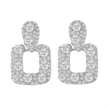 Wei&szlig;er Zirkonia Ohrringe, silberfarben