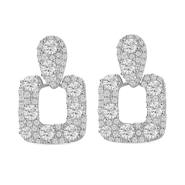 Wei&szlig;er Zirkonia Ohrringe, silberfarben image number 0