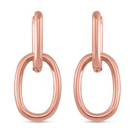 Kettenglieder-Ohrringe, Reiner Edelstahl, Roséfarben