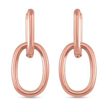 Kettenglieder-Ohrringe, Reiner Edelstahl, Ros&eacute;farben