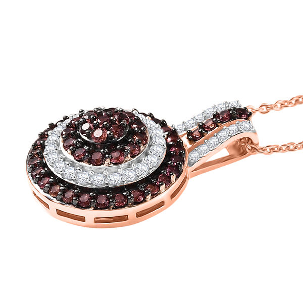 D'Joy AA Padparadscha Saphir und Zirkon Anhänger mit 50cm Kette - 1,32 ct. image number 3