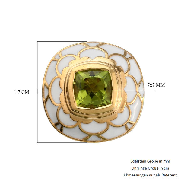 Peridot Ohrstecker 925 Silber vergoldet ca. 2,75 ct image number 5