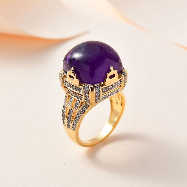 Afrikanischer Amethyst und Zirkon-Cocktail-Ring - 18,48 ct. image number 2