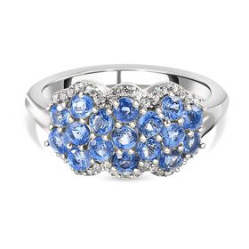 Kaschmir Kyanit und weißer Zirkon-Ring - 1,82 ct.
