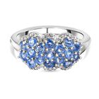 Kaschmir Kyanit und weißer Zirkon Ring, 925 Silber platiniert (Größe 20.00) ca. 1.82 ct