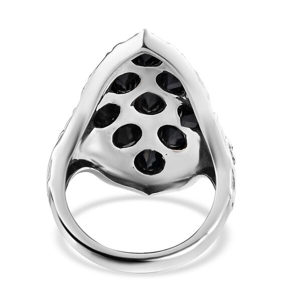 Schwarzer Saphir Ring, 925 Silber platiniert (Gr&ouml;&szlig;e 16.00) ca. 4.11 ct image number 6