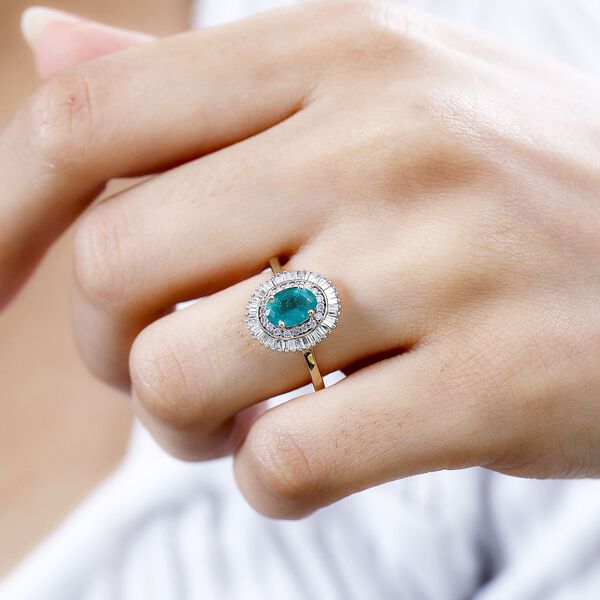 AAA Smaragd und Diamant Ring in 585 Gold - 1,07 ct. image number 10