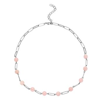 Rosenquarz-Halskette, 45 cm, Messing ca. 40,00 ct
