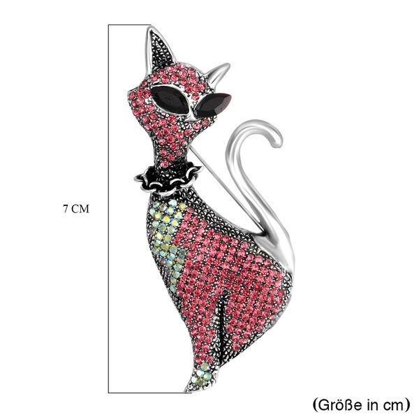 Mehrfarbiger Kristall Brosche Antik-silber-Plattierung image number 4