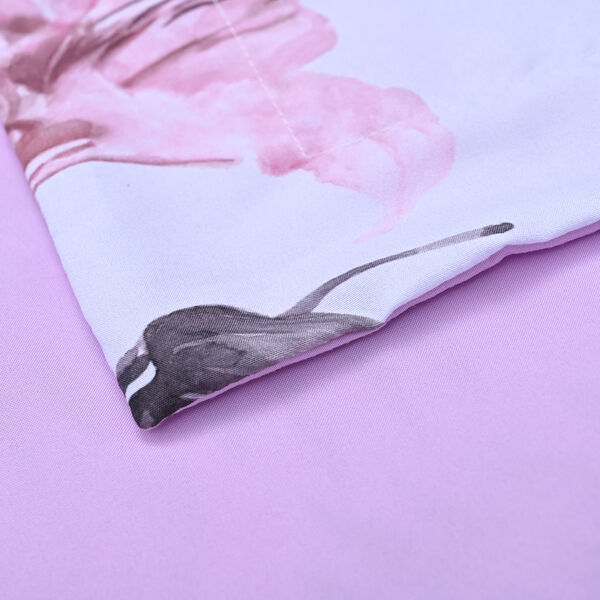 SERENITY NIGHT: 3er-Set - Bettdecke und 2 Kissenbez&uuml;ge, Blau-Rosa-Wei&szlig; image number 4