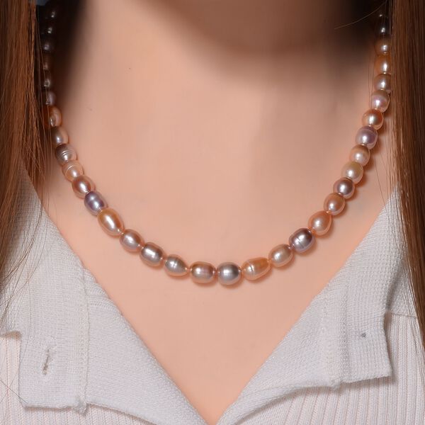 Mehrfarbige S&uuml;&szlig;wasserperlen-Halskette, 45 cm image number 2