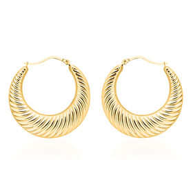 Creolen mit Wirbel-Design, 375 Gelbgold