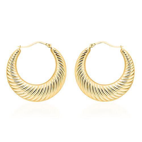 Creolen mit Wirbel-Design, 375 Gelbgold image number 0