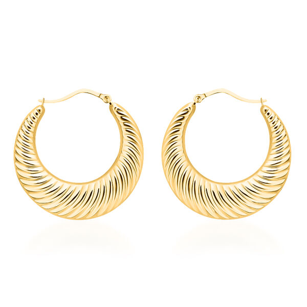 Creolen mit Wirbel-Design, 375 Gelbgold