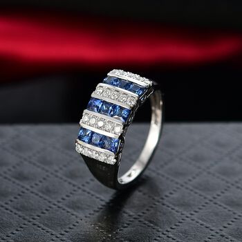 LUXURIANT DIAMOND - AAA Ceylon-Saphir, Lab Grown Diamant Ring 417 Gold (Gr&ouml;&szlig;e 20.00) ca. 1,40 ct
