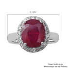 Niassa Rubin und Zirkon Halo Ring 925 Silber Platin Überzug image number 4