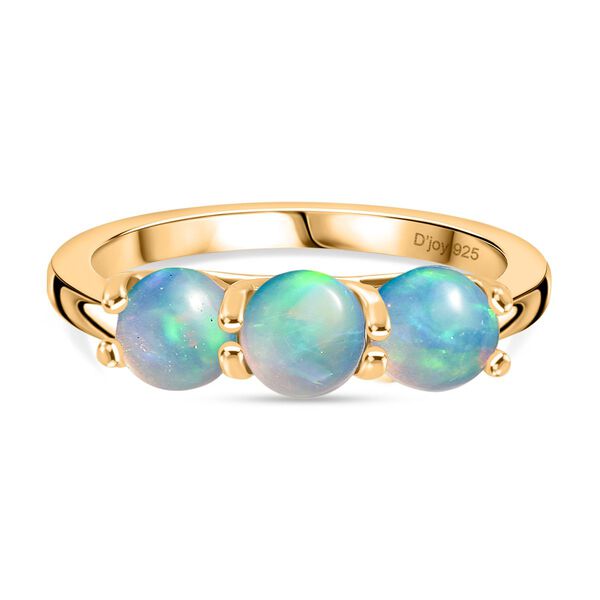 D'Joy AA Natürlicher, äthiopischer Welo Opal Ring 925 Silber vergoldet (Größe 19.00) ca. 1,19 ct image number 0