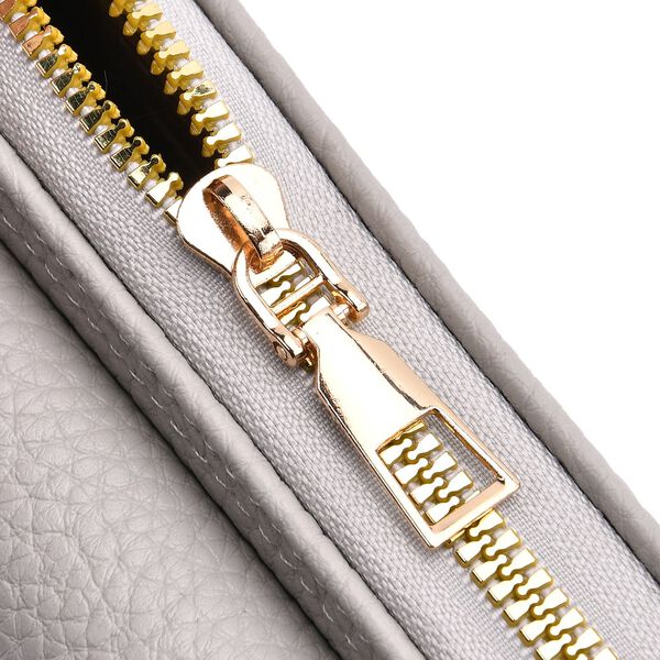 Crossbody-Tasche mit Klappfach, gemustertem Trageriemen und RFID-Schutz - 19x5x11 cm, Grau image number 6