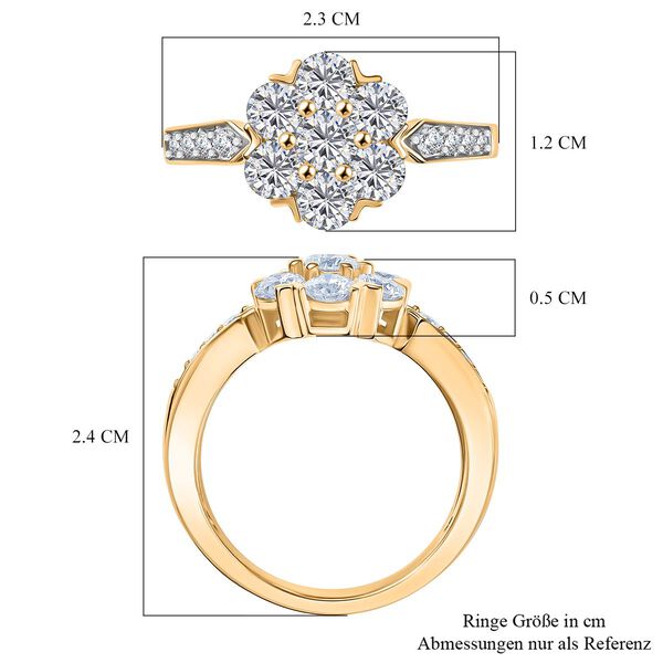 D'Joy Moissanit Ring, 925 Silber vergoldet - 1,28 ct. image number 7