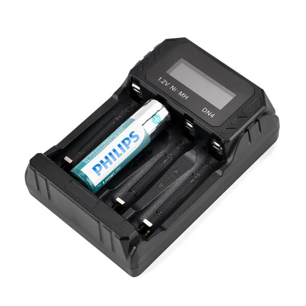 Kompakt-Ladegerät für AA/AAA NiMH - 4 Schächte, LCD, USB image number 8