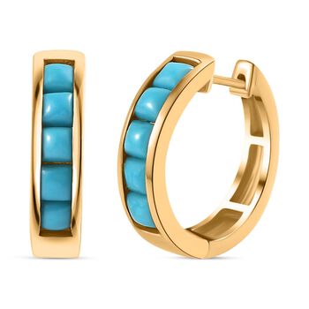 AA Sleeping Beauty T&uuml;rkis Ohrringe 925 Silber Gelbgold Vermeil ca. 1,26 ct.