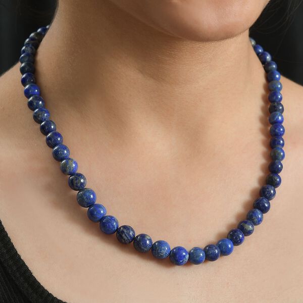 Lapislazuli Halskette ca. 45 cm+ 5 cm Extender, Edelstahl ca. 215,00 ct. image number 2