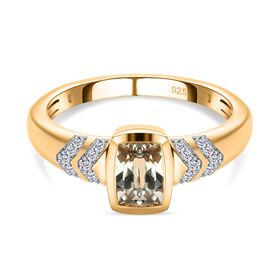 AAA Turkizit und weißer Zirkon-Ring - 1,36 ct.
