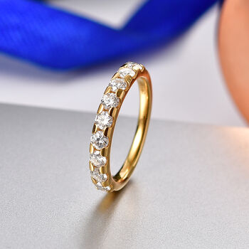 D'Joy Moissanit Ring, 925 Silber vergoldet - 0,92 ct.